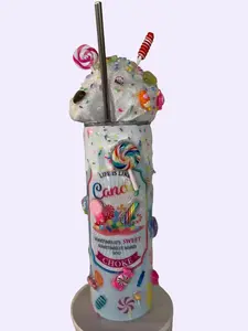 3D Candy Tumbler with Lid Topper Drinkware tumblers Beverage Flasks