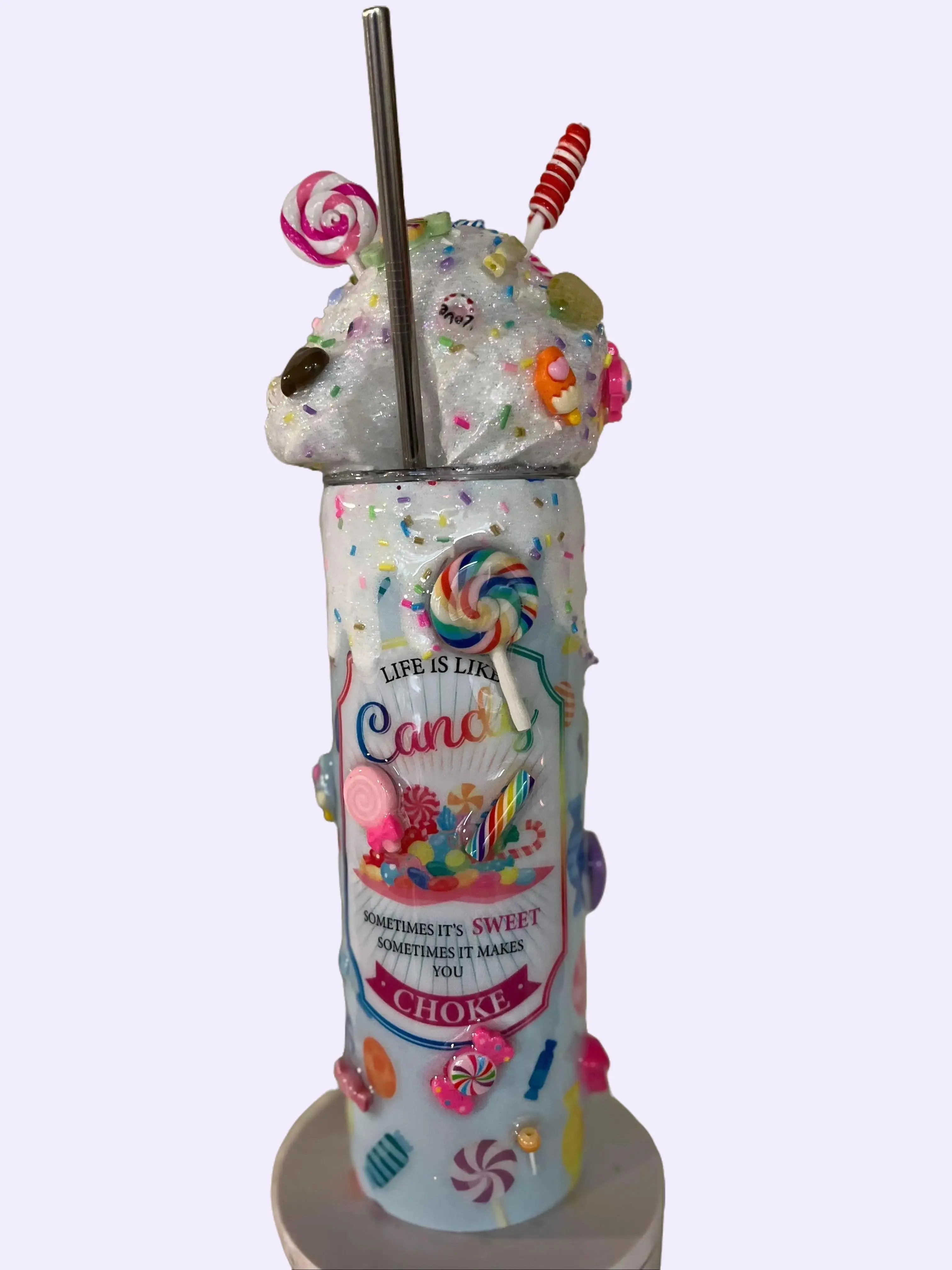 3D Candy Tumbler with Lid Topper Drinkware tumblers Beverage Flasks