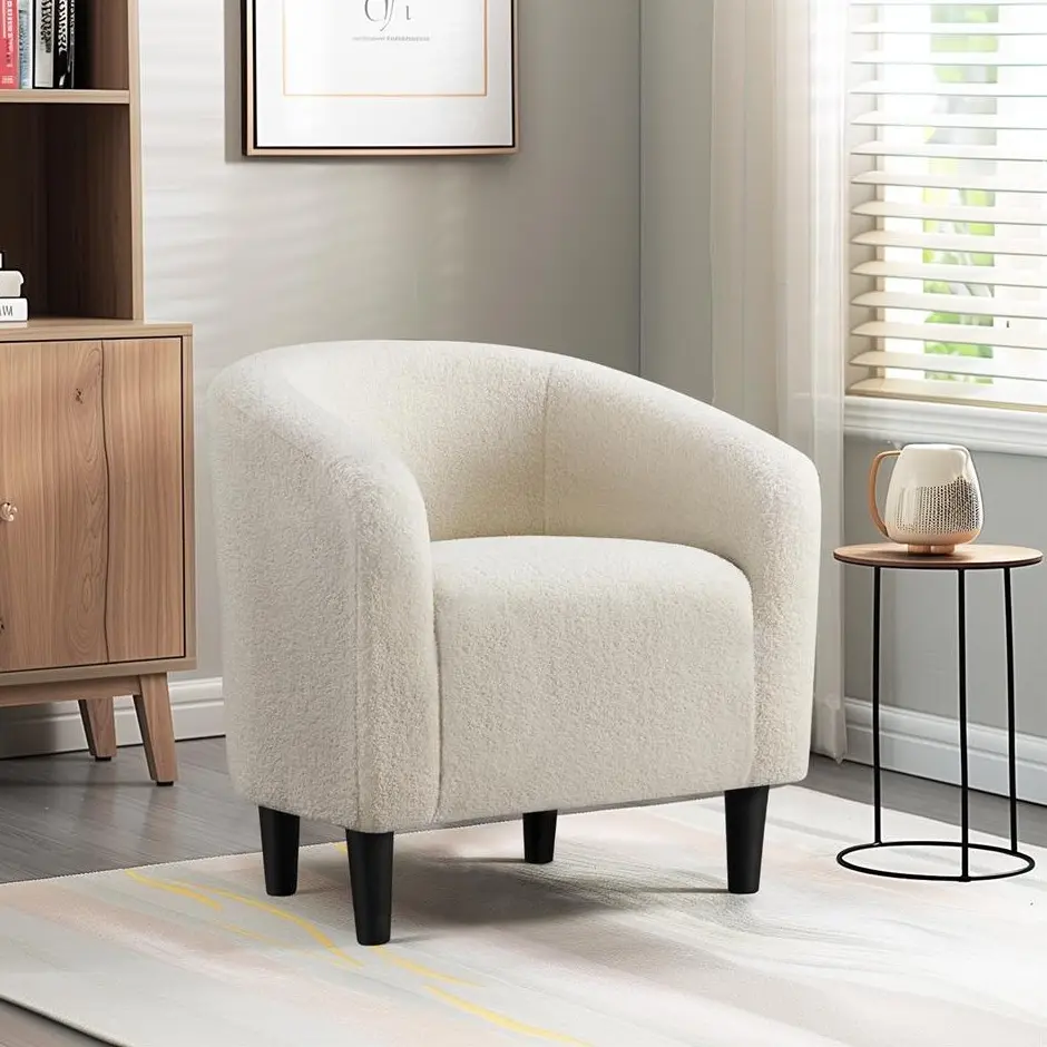 Yaheetech Barrel Chair, Furry Accent Chair with Soft Padded Armrest, Fuzzy Club Chair for Living Room/Bedroom/Reading Room/Guestroom,dorm essentials,home decor Yaheetech Barrel Chair, Furry Accent Chair with Soft Padded Armrest, Fuzzy Club Chair for Living Room/Bedroom/Reading Room/Guestroom,dorm essentials,home decor
