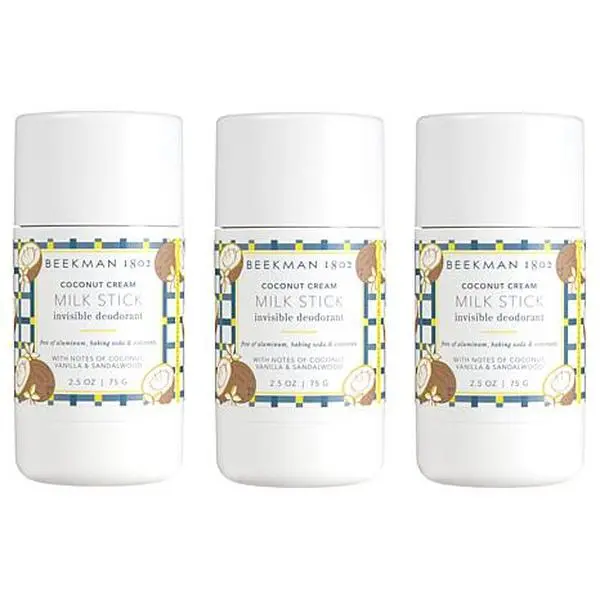 Beekman 1802 Goat Milk Coconut Cream Milk Stick Deodorant 3pk AS