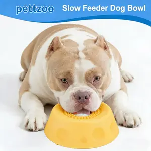 Dog Slow Feeder Bowl with Rolling Ball, No Mess Liquid Treat Lick Bowl, 2-in-1 Enrichment Feeder with Suction Cups