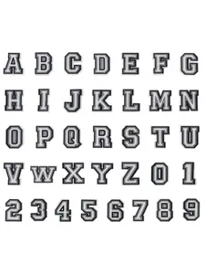36pcs,  black white gray digital letter pattern shoe accessories, name spelling, birthday number detachable, suitable for adult parties, birthdays, outdoor sandals decorations