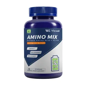 VICWELL Amino Complex 90 Capsules - Muscle Recovery Support & Health, Free Form Essential Amino Acids,30 Servings,Healthcare Dietary Edible Supplement