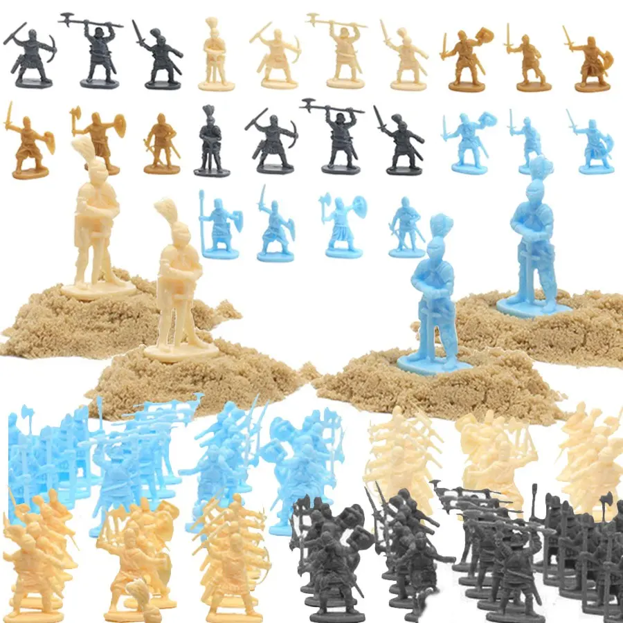 100pcs 1:72 European Medieval Warrior Model Cold Weapons Sandbox War Ornaments Mini Plastic Simulation Soldier Model Art Figurine Plastic Figurines Collectible Ornament Figurines for Collectors