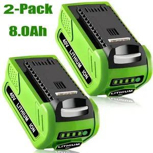2 Pack 40V 8.0Ah Lithium-Ion Battery Replacement for Greenworks 29472 29462 2901319 25302 24322 Cordless Tools High Capacity Performance