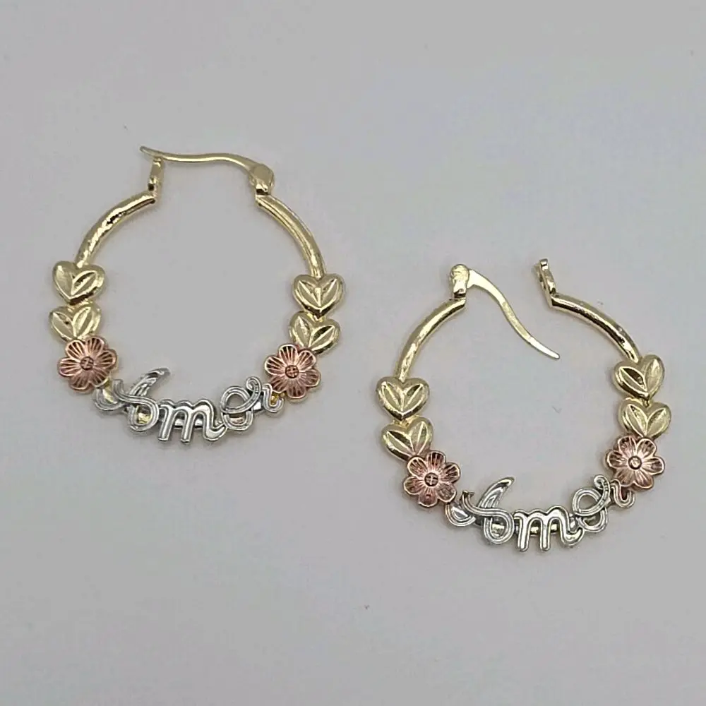 AMOR beautiful hoops earrings gold-plated three colors medium-sized perfect gift for all occasions