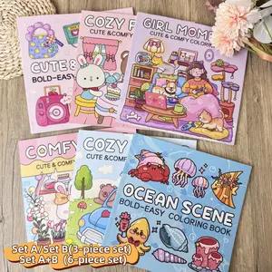 Multi-Themed Cute Colouring Book, 3/6pcs, with Rich Patterns, Enjoy the Drawing Process & Stress-Relief Coloring, Suitable for Daily Leisure & Holiday Gifts, Coloring Books, Coloring Book Set