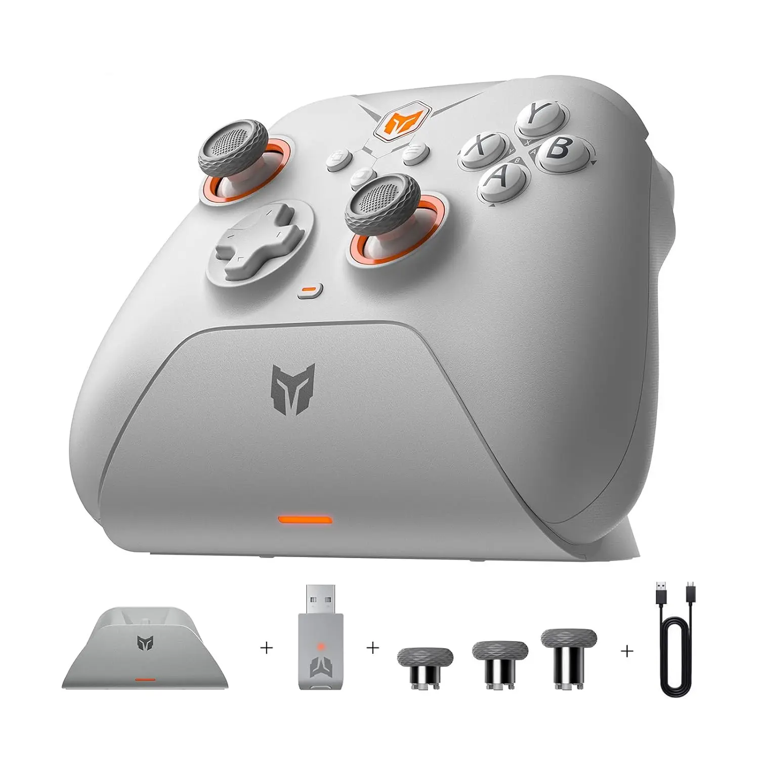 BIGBIG WON Gale Hall Bluetooth Wireless Game Joystick with Hall Effect Triggers, Turbo, Custom Settings & Charging Dock - Gray Gaming Accessory for Switch, PC, Android, iOS, Accessories, Magnetic