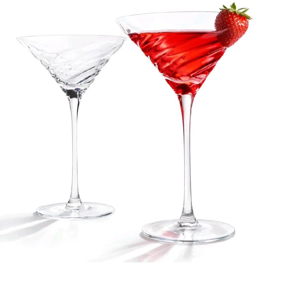 Vortex Crystal Martini Glasses – Set of 2 Luxury Stemware gift premium drinking glass vintage glassware crystal cocktail glass