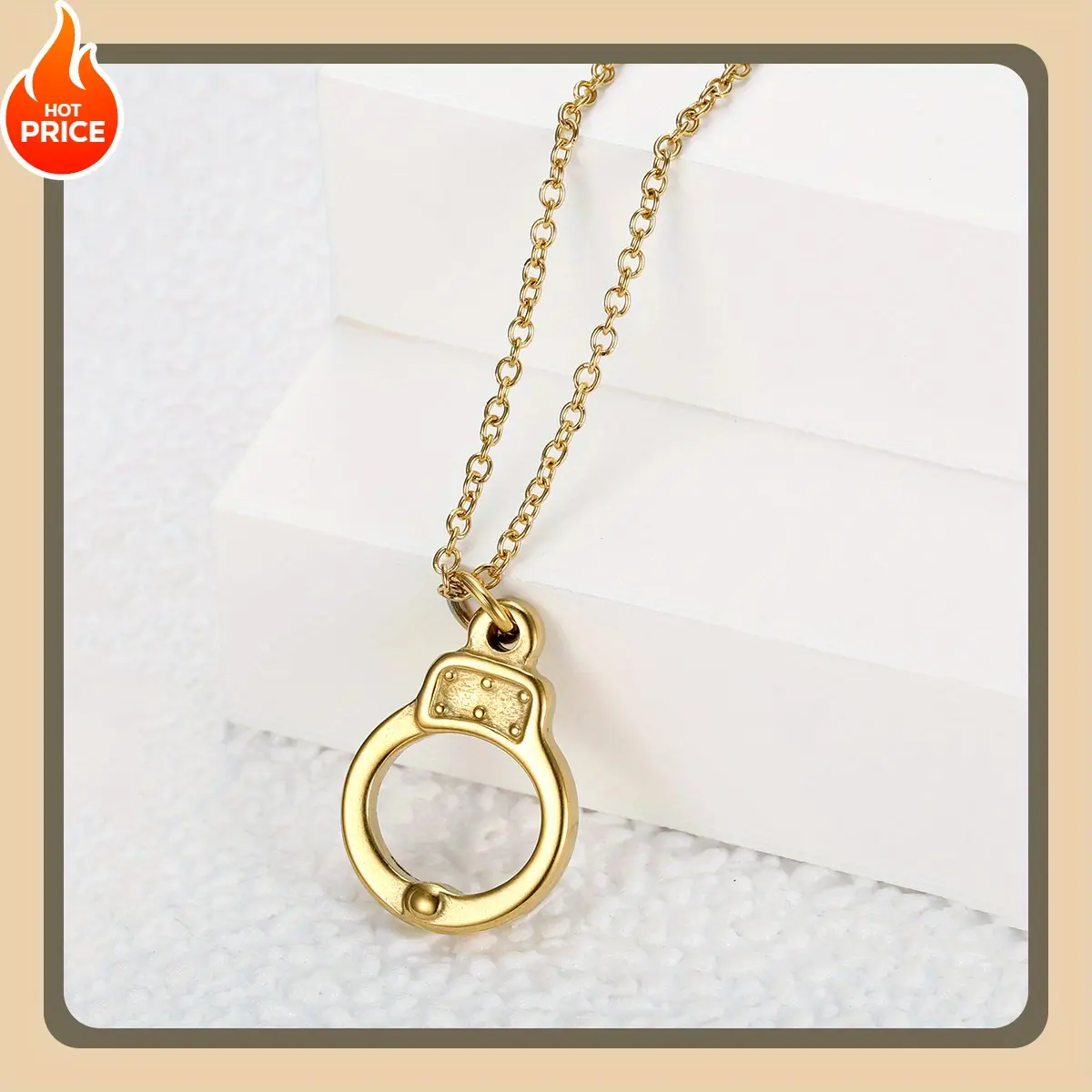 Female Punk Handcuff Design Creative Pendant Necklace - 1pc Chain & Link Casual European-American Costume Jewelry, Daily Wear Fashion Accessory for Holiday Gifting, European-American Jewelry