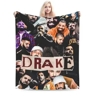 Countdown Sale! Drake Rapper Singer Throw Blanket, Soft Warm Flannel Throw Blanket for Bedroom & Couch, Music Inspired and Hip Hop Style Design, Ideal Gift for Music Fans & Drake Lovers, Birthday, Holiday