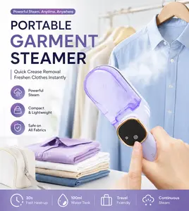 Portable Garment Steamer for Clothes, 5s Fast Heat-Up, Foldable Travel Steam Iron, Handheld Wrinkle Remover for Home & Travel
