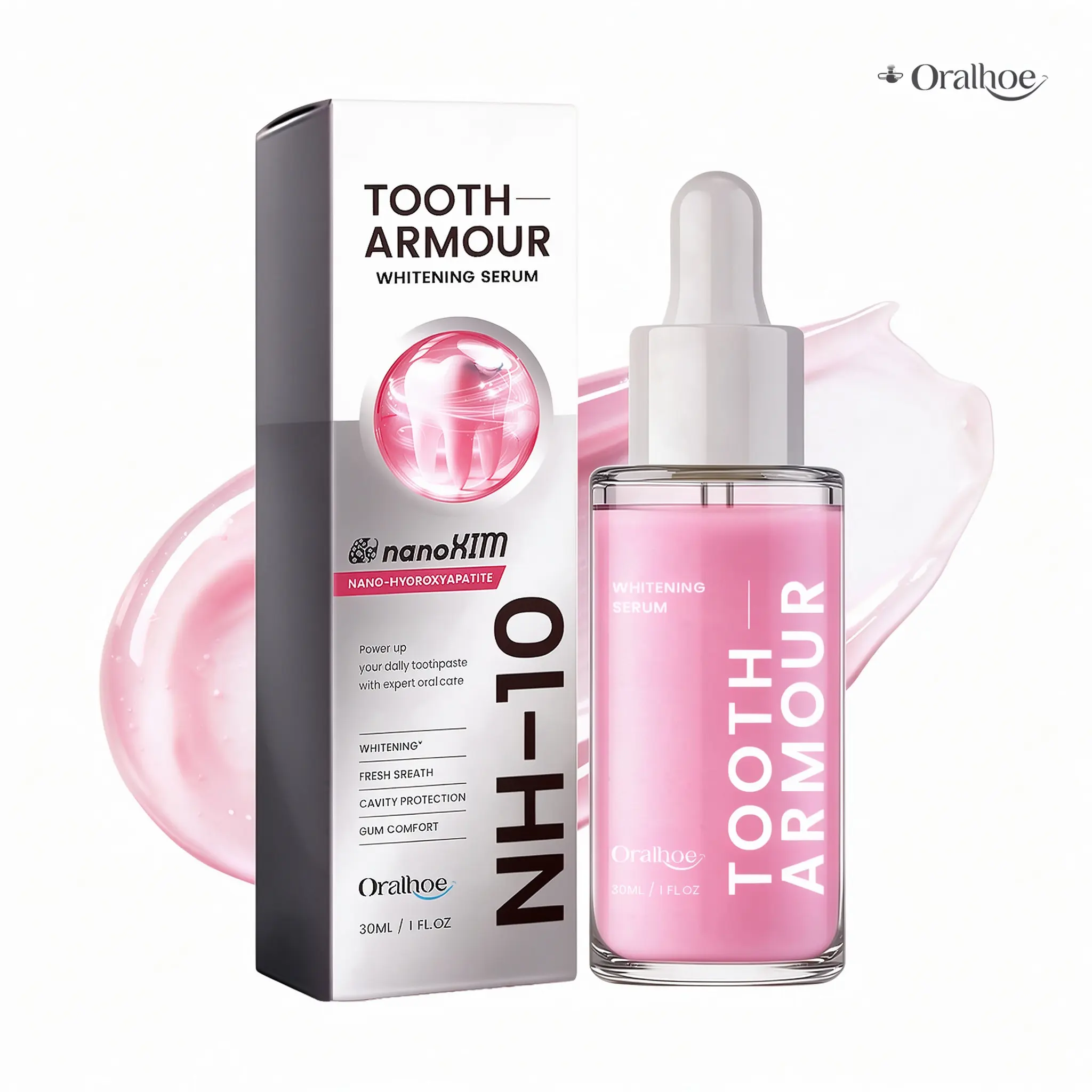 [Oralhoe] Tooth Armour Fluoride Free Toothpaste Serum, Nano Hydroxyapatite Toothpaste, Appropriate for Sensitive Teeth, Supports Tooth Enamel, Niacinamide Toothpaste, Advanced Enamel Support  breath