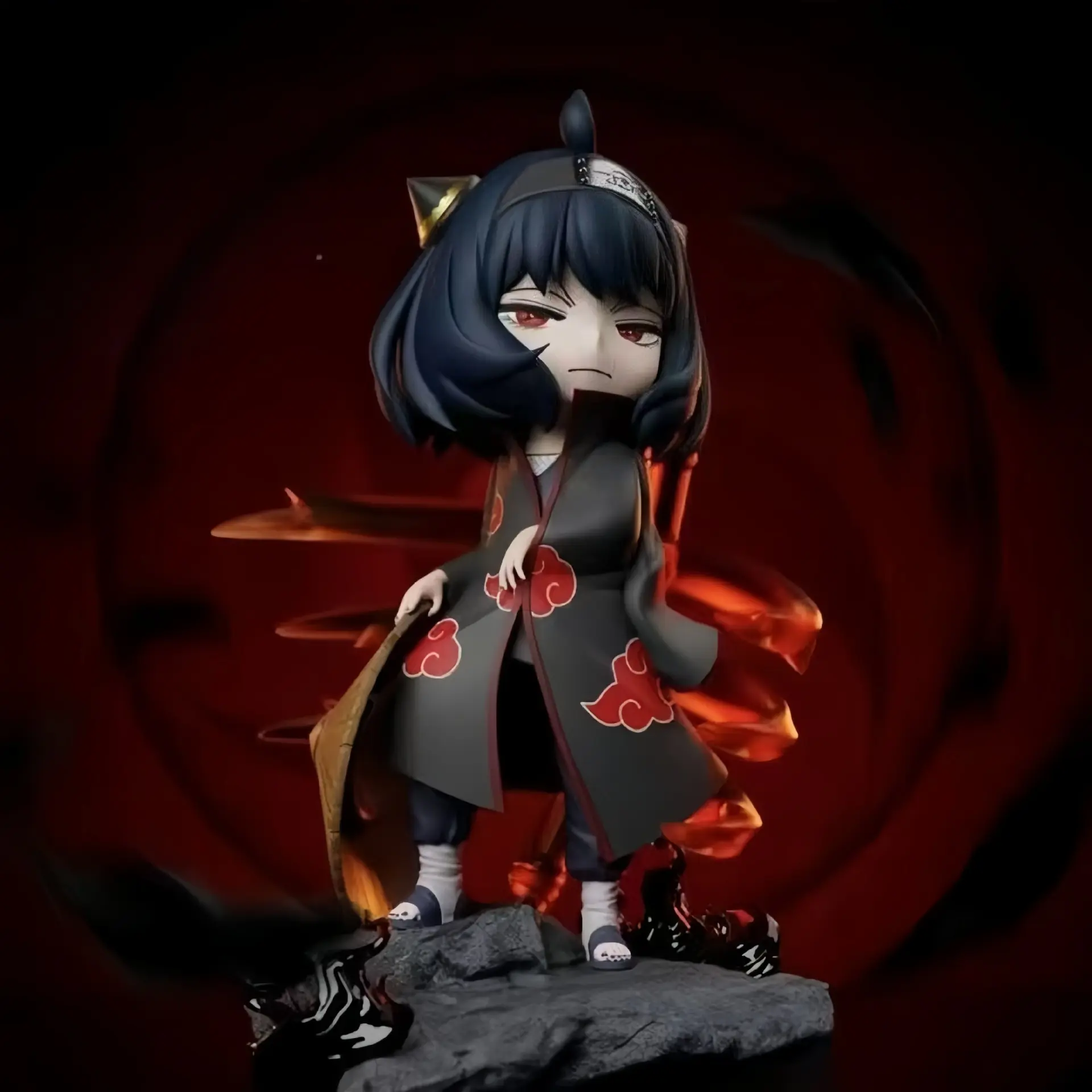 Cute Anya Forger Akatsuki Cloak Anime Collectibles Figure - Spy x Family x Naruto Crossover Design, Home Decor Statue, Anime Figures Girls for Home Supplies
