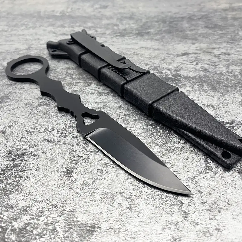 Compact Small EDC Fixed Blade Knife with Sheath and Pocket Clip, 440C Steel Blade, Camping Outdoor Tool, Hunting Survival Gift for Men