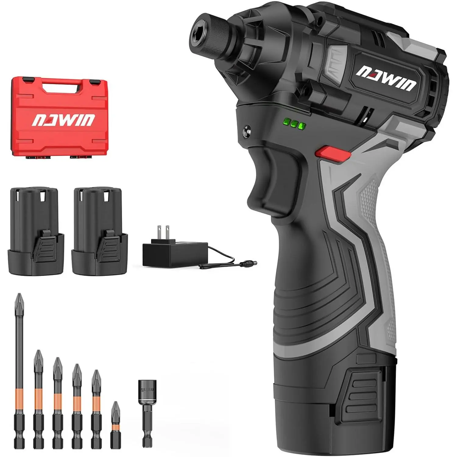 Cordless Impact Driver Kit 16.8V Max Torque 140Nm(105ft-lbs)High Rotation Electric Impact Driver Brushless  Continuously Variable Rechargeable 1/4" impact driver 2.0Ah