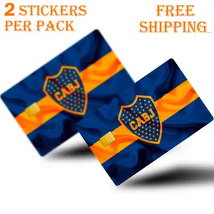 Boca Juniors-  2PCS Holographic Credit Card Skin & Debit Card, Trolley & Gym Stickers for Small Chip