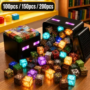200pcs/100pcs/150pcs Magnetic Building Blocks Set, Stem Montessori Creative Toy, 3D Light-Up Puzzle Kit, Birthday Gift for Kids Ages 3-8, Building Block Sets