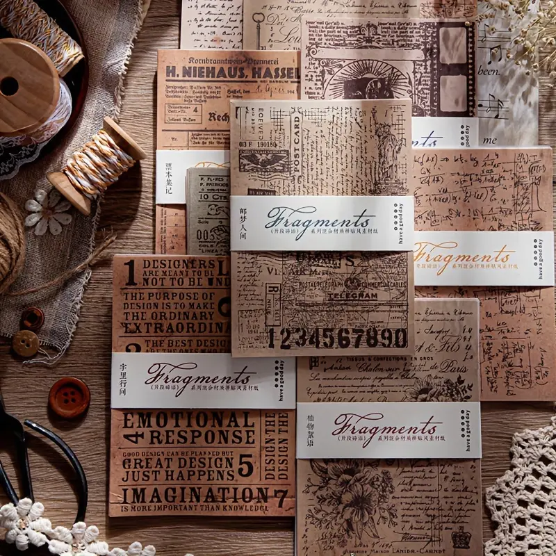 240 Sheets (8 Packs) Literary Newspaper Series Scrapbook Paper, Journaling Scrapbooking Supplies Craft Paper Kits Vintage Room Decor Posters Decoupage Paper Ephemera for Junk Journals Bullet Journal Card Making Decorative Background