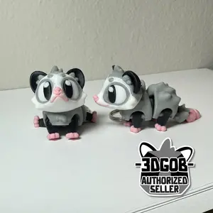 3D Printed Feral Friends Keychains, Raccoon Keychains, Possum Keychains