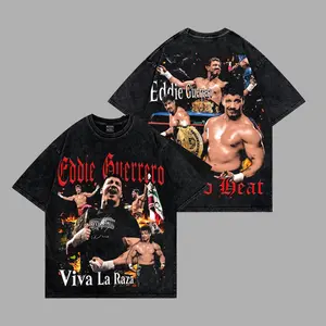 Eddie Guerrero Shirt Premium Acid Washed 100% Cotton T-Shirt, WWE Legend Graphic Tee, Latino Heat T-Shirt, Sharpshooter Graphic Tee for True Wrestling Fans