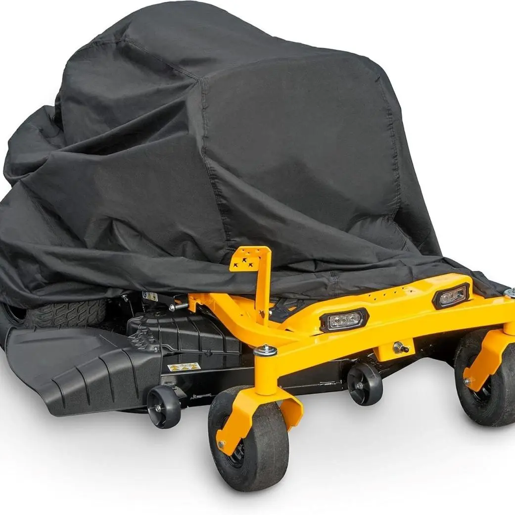 Waterproof Lawn Mower Cover, 420D Oxford Fabric Zero-turn Cover for Cub Cadet Bad Boy Toro John Deere Craftsman Gravely, Universal Tractor Cover Up to 54" Decks, Lawn Mower Accessories