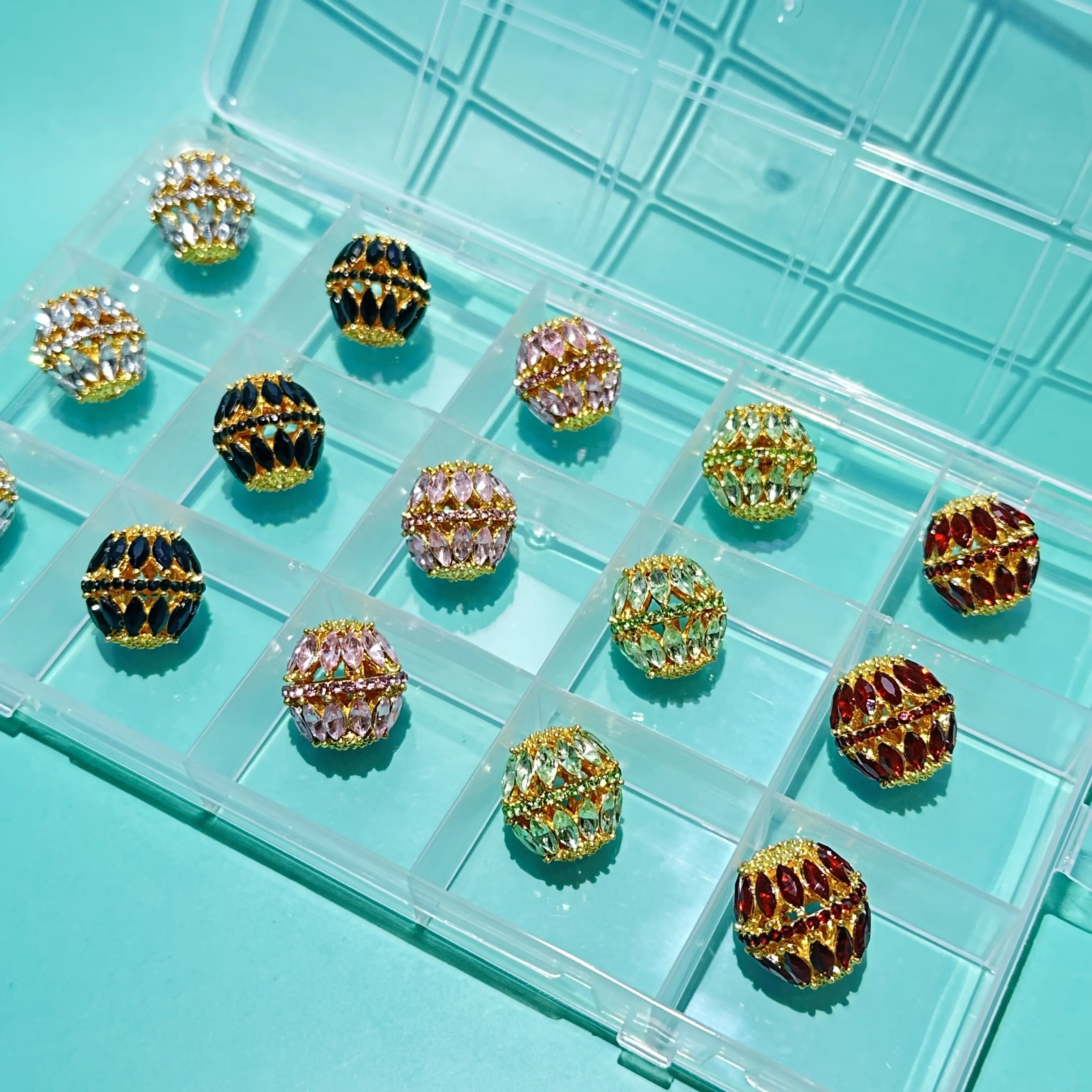 【B129】【Diamond Ball Metal Beads 】17mm Rainbow Mix For DIY Pen/Jewelry Making