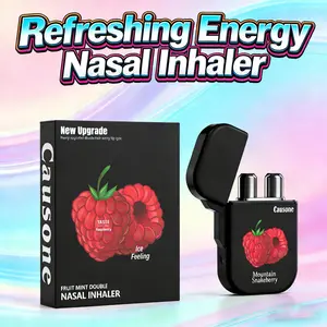 Double Hole Nasal Inhaler Cooling Stick, Fruit Flavor Watermelon, Taste, Energy, Relieves Fatigue, Boosts Focus & Concentration, Reduces Anxiety, Outdoor Leisure, Anti-Dizziness, Nostrils, Sensation