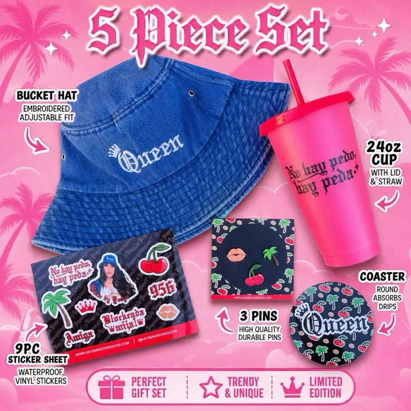 5pc Blue Jean bucket hat bundle