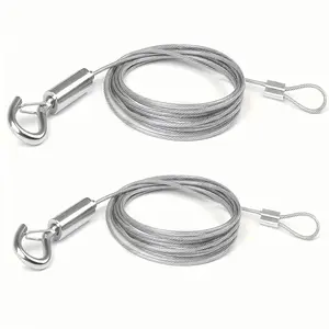 Adjustable Steel Wire Rope, 2m/3m/5m Lengths, Multi-Purpose Hanging Cord for Picture Frames, Curtains, Clotheslines, Durable Stainless Structure, Adjustable Hanging Ropes