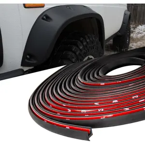 16 Feet Mudguard Rubber Seal Strip Mudguard Edge Trim Strip T-Type Universal Rubber Gasket Suitable for Car and Truck Rims with Automotive Grade Adhesive Tape