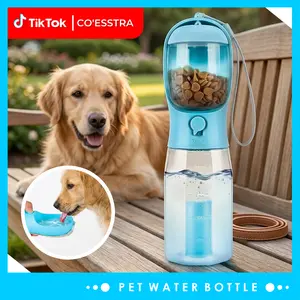 3in1 Pet Water Bottle - Portable 20oz Leak Proof Container with Poop Bag Dispenser, Ideal for Travel, Hiking, and Outdoor Use