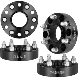 Father's Day Gift VEVOR Wheel Spacers, 1.5" Thick 6x5.5 Wheel Adapters, 6 Lug Forged Spacer, 78.1 mm Bore Hubcentric M14 x1.5 Studs Spacers, Fit for 1995-2023 Chevrolet, GMC, and Cadillac, 4 PCS Black