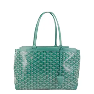 Pre-owned Goyard Canvas Shoulder Bags Bellechasse Small Goyardine Shoulder Bag Green