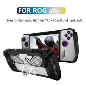 Rog Ally Case + Cover + Stand, Triangular Support, Ergonomic Design, Soft Tpu Material, Hard PC Back Panel, Perfect Gift for Gamers