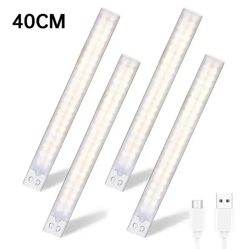 LED Rechargeable Motion Sensor Under Cabinet Lights, Closet Light, Adjustable Brightness Cordless Wardrobe Lighting, Stick-On Night Light for Closets, Cabinets, Dressing Room, No Wiring Needed High Intensity Led Strip