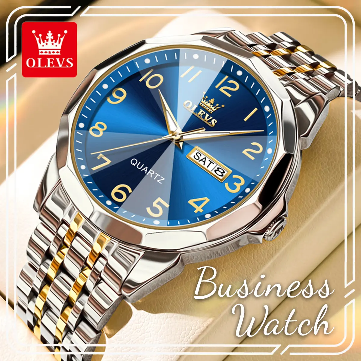 Premium OLEVS Business Wristwatch, Classic Men's Quartz Watch, Waterproof Luminous Design, Ideal Gift for Men 9970