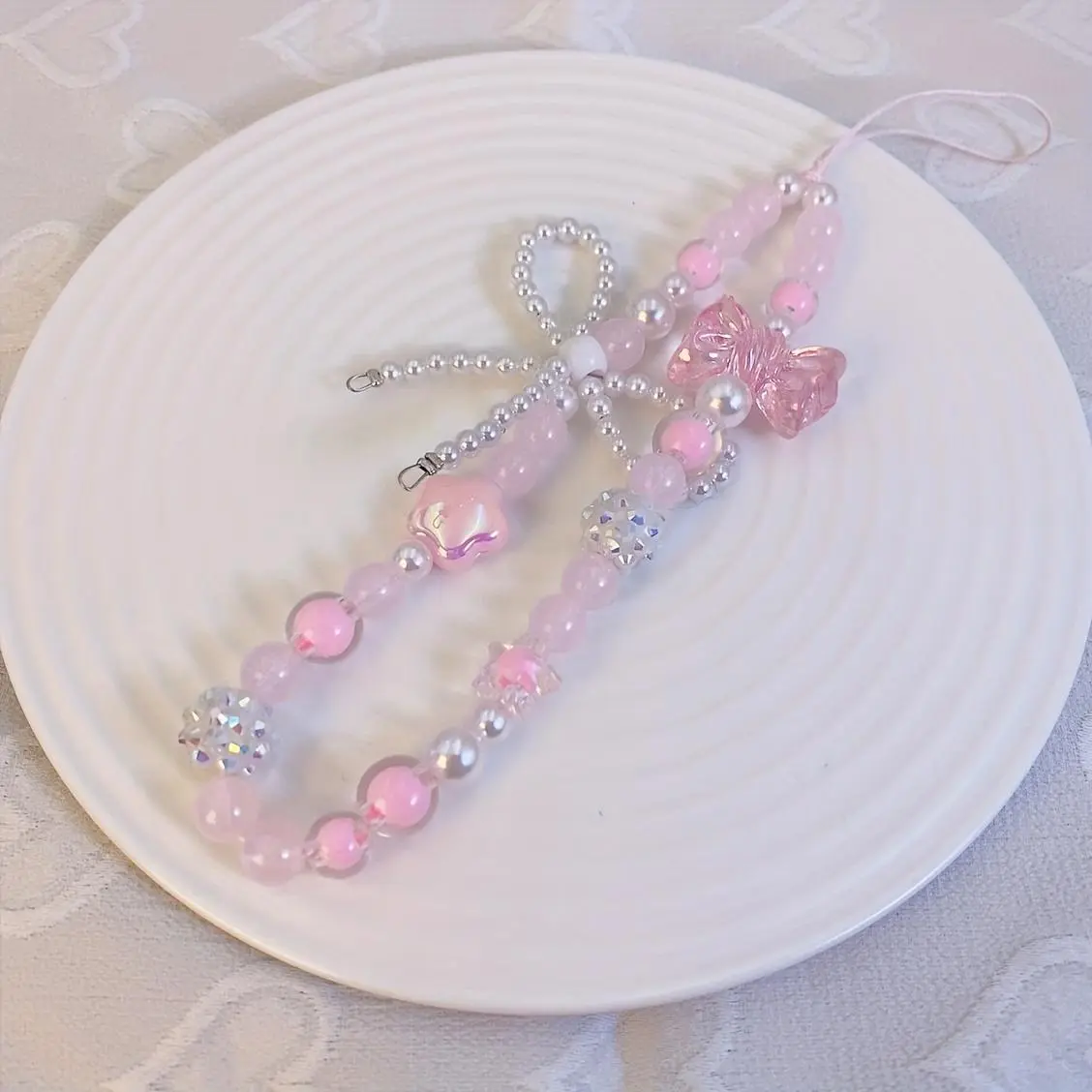 Cute Bowknot Design Phone Chain, Beaded Phone Lanyard, Phone Charm, Phone Strap, Phone Sling for Women & Girls, Fashion Phone Accessories for Daily Use