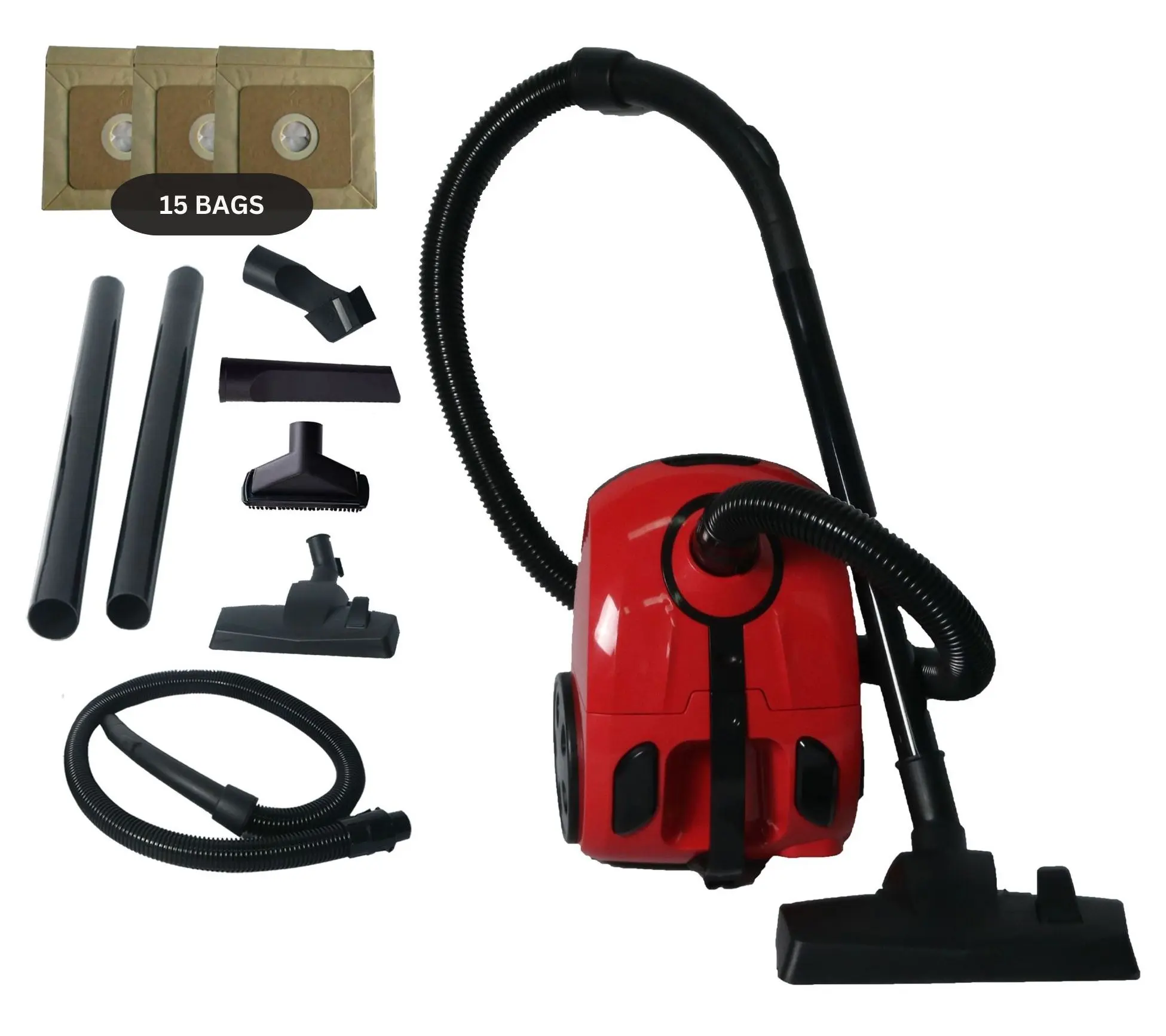 Impecca Bagged Canister Vacuum Cleaner with 6 Tools & 15 Bags Impecca Bagged Canister Vacuum Cleaner with 6 Tools & 15 Bags