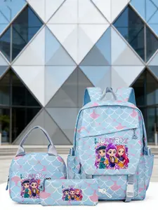 Huntrix Girl Backpack Set 3pcs, Student School Bag with Lunch Box and Pencil Case, Cute Cartoon Teenage Girls Backpack for School Travel