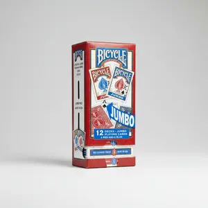 Bicycle Playing Cards Classic Jumbo Index Playing Cards - 12-Pack Brick with Red & Blue