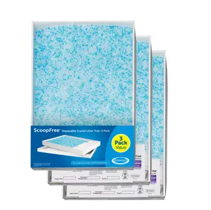 (3Pack) PetSafe ScoopFree Self-Cleaning Cat Litter Box Tray Refills with Premium Blue Non-Clumping Crystals, Fresh Scent Litter Tray, Cat Litter Tray