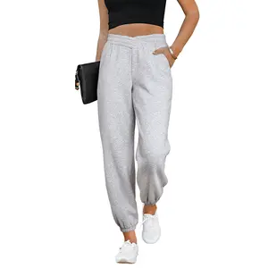 Aleumdr Women's V Crossover Waist Sweatpants Baggy Y2K Jogger Pants Wide Leg Fleeced Lounge Pants Sporty Breathable Outfits Summervibes