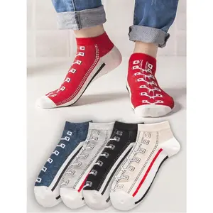 2026 New Men's 5 Pairs Graphic Ankle Socks Casual Comfy Breathable Low Cut Knit Anklets Summer Daily Wear Socks & Hosiery for Men TikTokShop