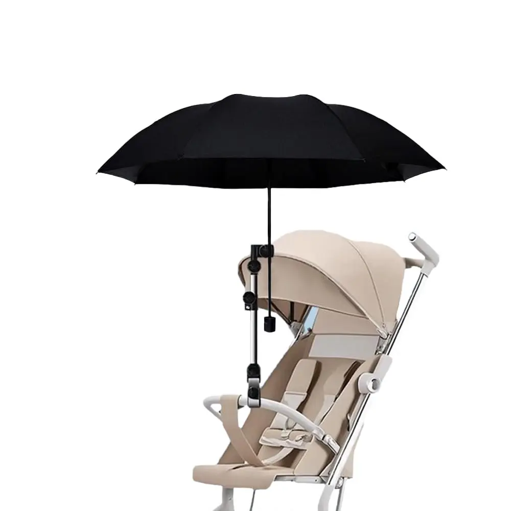Stroller Umbrella With Adjustable Universal Clamp,Clip On Umbrella With Clip On UPF 50+ Great for Pushchair,Strollers，Beach Chair, Stroller Sunshade Umbrella