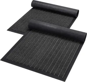 Lifewit Premium 2 Pack Indoor Mat Door Mat Heavy Duty Non-Slip Rubber Backing Low-Profile Rug for Garage, Patio, and Entry Entrances, Grey 35.4x23.2 in