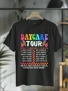 100% Cotton Retro The Daycare Tour Funny First Day Back To School T-Shirt