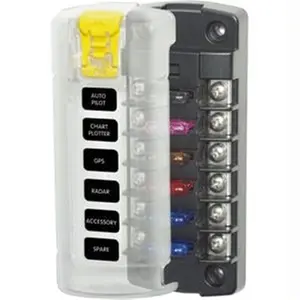 212 MAIN Blue Sea ST Blade Fuse Block with Cover - 6-Circuit Independent, No Negative Bus, Blade Type