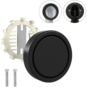 Tub Overflow Cover 2-Screws on, 3.55 Inch Oversized Bathtub Overflow Plate with Hair Catcher, ABS Plastic Tub Drain Faceplate 2-Hole Replacement Overflow Cap for Alcove Bathtubs, Matte Black