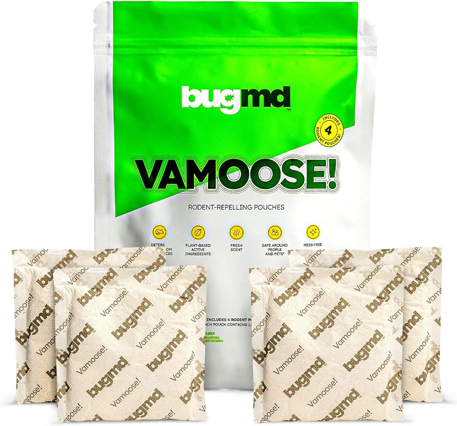 BugMD Vamoose! Rodent Repellent – Plant-Powered Mouse & Rat Deterrent for Indoors & Outdoors Pet BugMD Vamoose! Rodent Repellent – Plant-Powered Mouse & Rat Deterrent for Indoors & Outdoors Pet